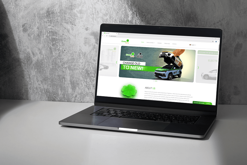 Modern corporate website for electric car sales